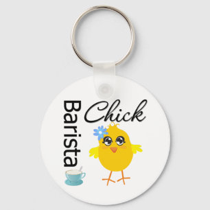 Barista Chick Key Ring