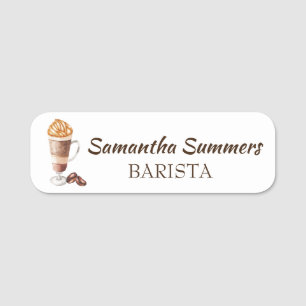 Barista Coffee Espresso Latte Cafe Name Tag