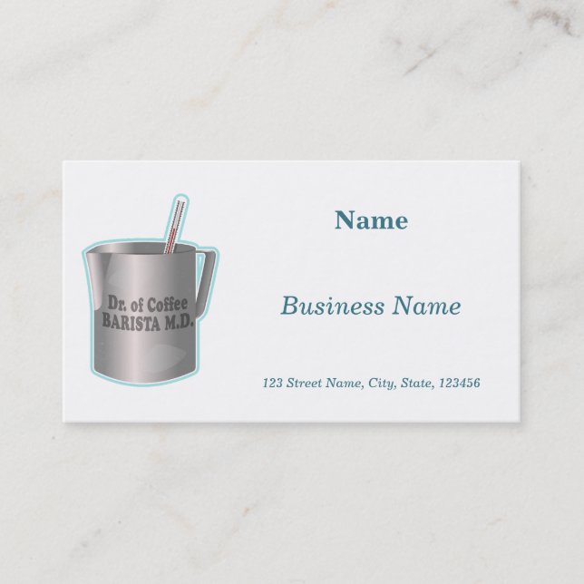  Barista coffee making funny doctor Business Card (Front)