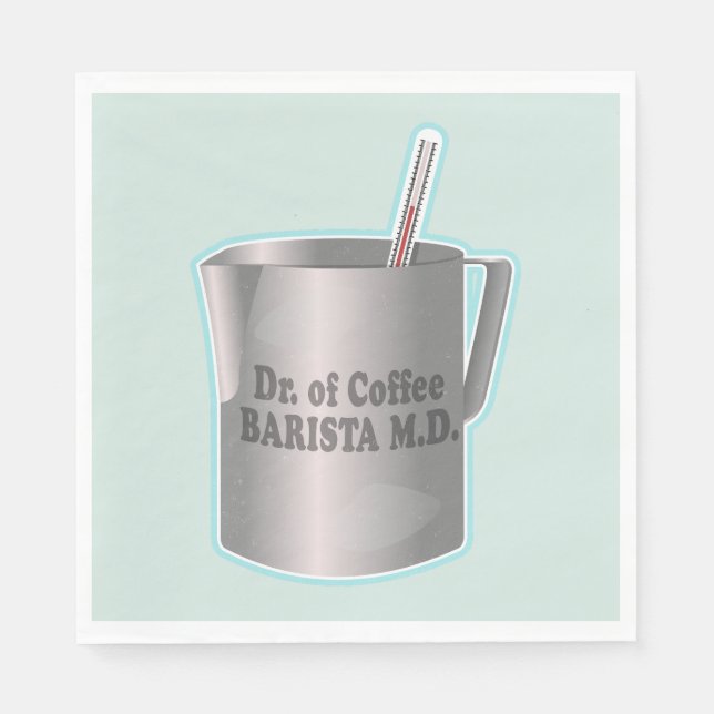  Barista coffee making funny doctor Napkin (Front)