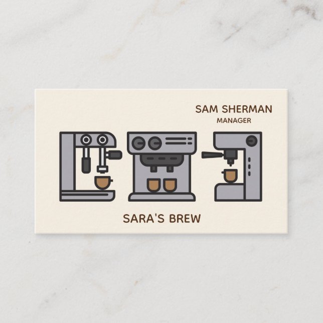 barista modern minimalist coffeeshop cafe business card (Front)