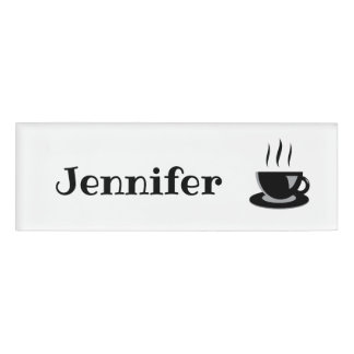 Barista name tag with coffee shop log
