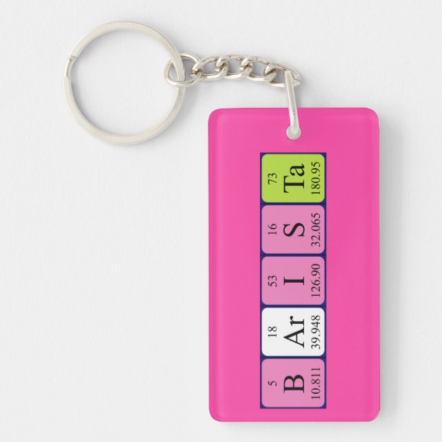 Barista periodic table name keyring (Front)