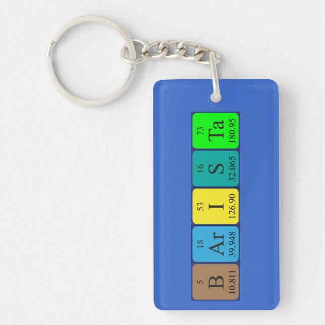 Barista periodic table name keyring (Front)