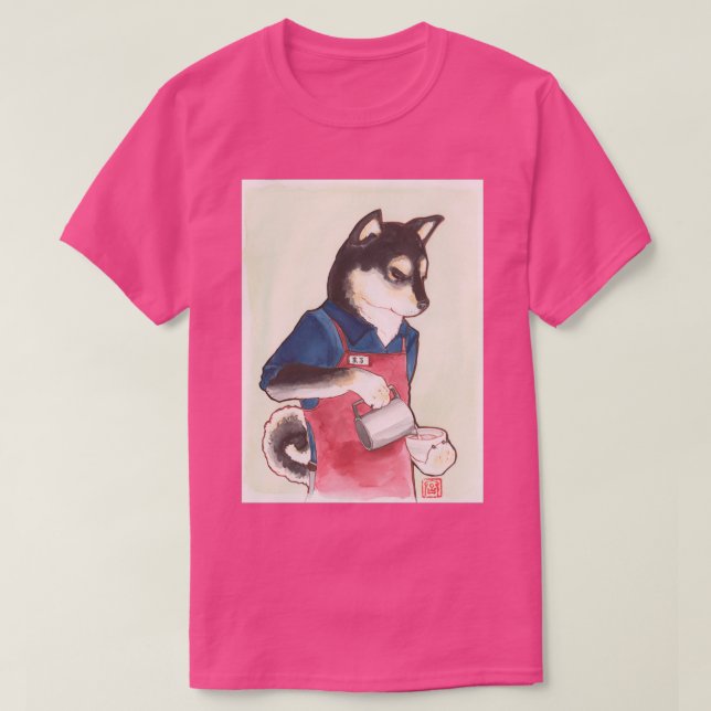 Barista Shiba T-Shirt (Design Front)