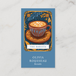 Barista Tarot Blue Business Card