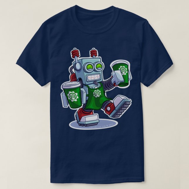 BaristaBot 9000 Robot 2 T-Shirt (Design Front)