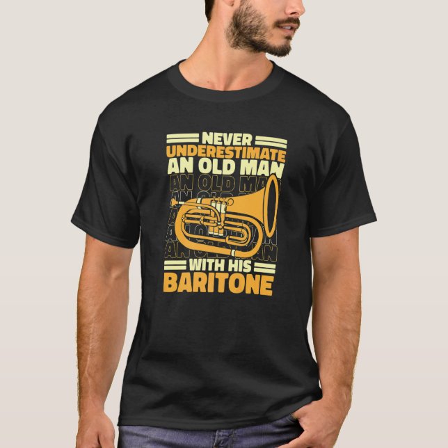 Baritone Bass Euphonium Old Man  1 T-Shirt (Front)