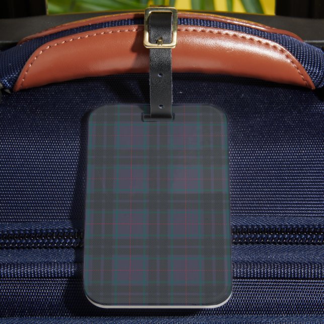 Baritone Blue Plaid Luggage Tag (Front Insitu 2)