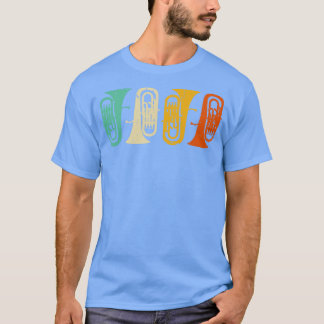 Baritone Euphonium Retro Vintage Tuba Brass Instru T-Shirt