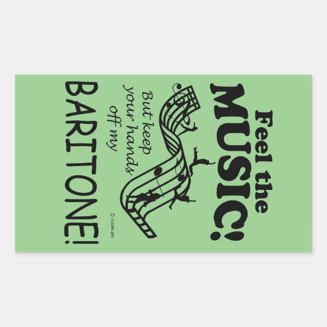 Baritone Feel The Music Rectangular Sticker (Front)
