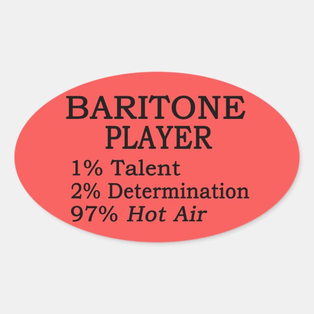 Baritone Hot Air Oval Sticker (Front)