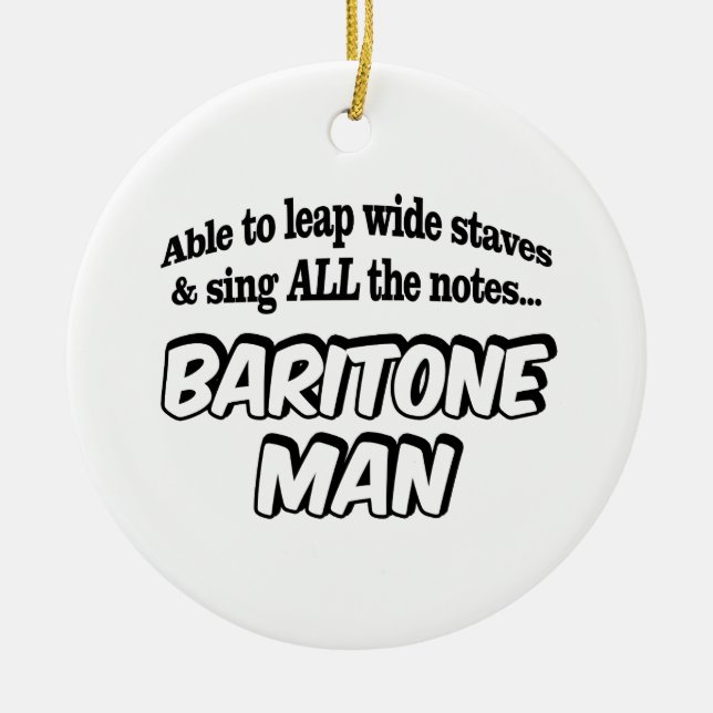 Baritone Man - Music Superhero Ceramic Tree Decoration (Front)