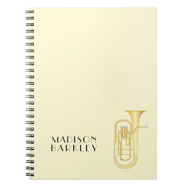 Baritone Musician Band Teacher Notebook (Front)