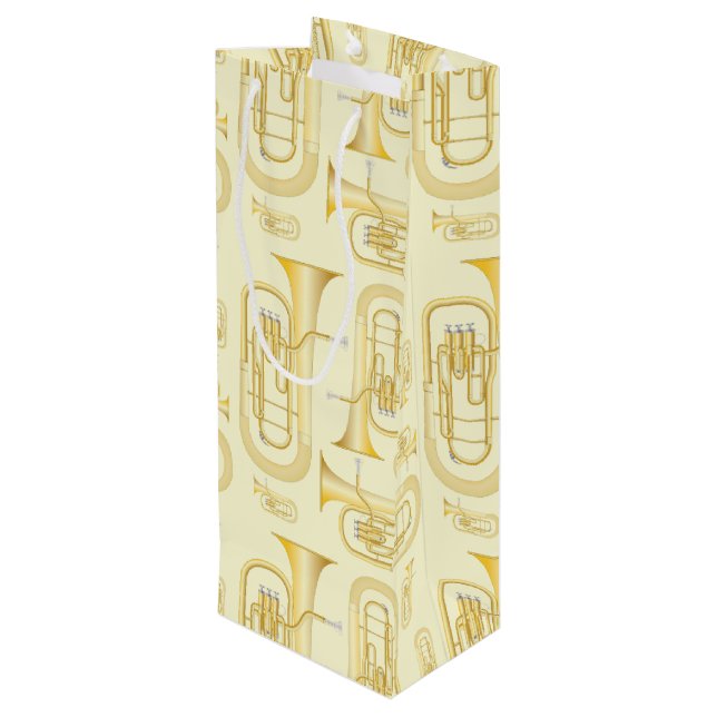 Baritone Musician Band Teacher Wine Gift Bag (Back Angled)