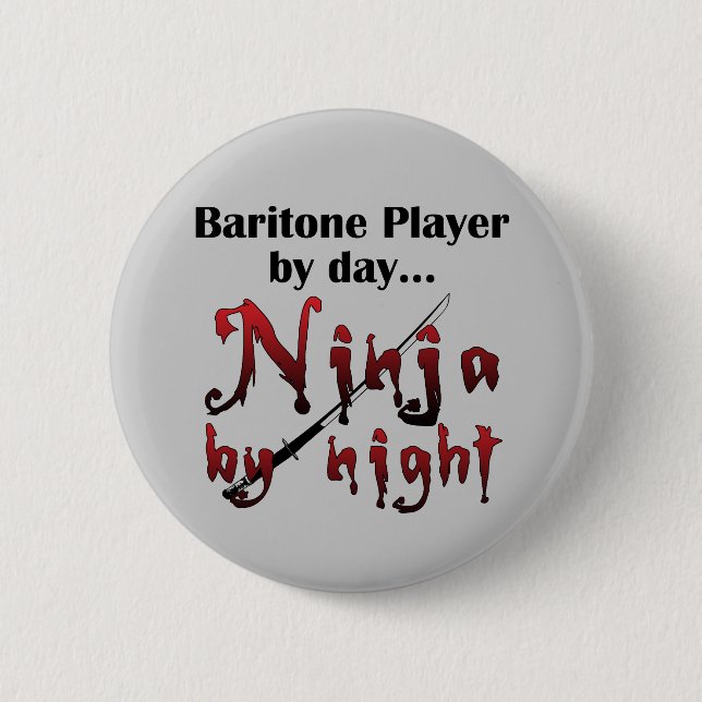 Baritone Ninja 6 Cm Round Badge (Front)