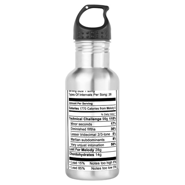 Baritone "Nutrional Information" 710 Ml Water Bottle (Front)