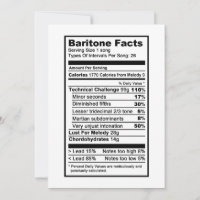 Baritone "Nutritional Information Label"