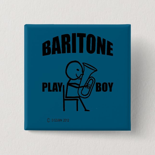 Baritone Play Boy 15 Cm Square Badge (Front)