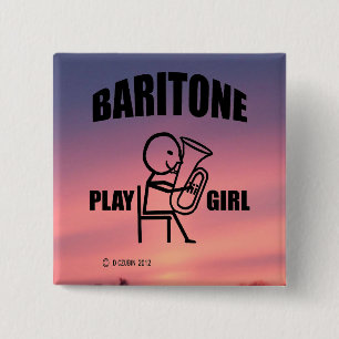 Baritone Play Girl 15 Cm Square Badge