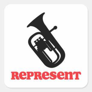 Baritone Represent Square Sticker