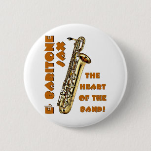 Baritone Sax 6 Cm Round Badge