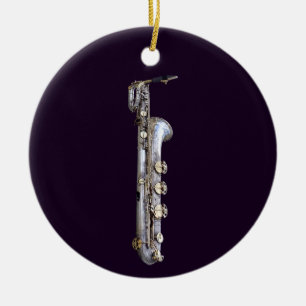Baritone Saxophone Ceramic Tree Decoration