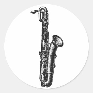 Baritone Saxophone Classic Round Sticker