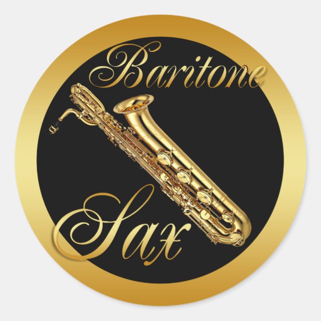 BARITONE SAXOPHONE CLASSIC ROUND STICKER (Front)