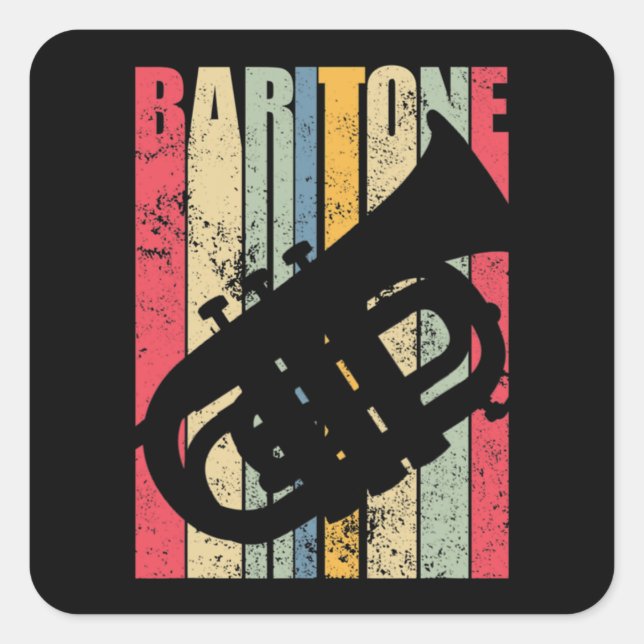 Baritone Saxophone Horn Marching Band Major Gear L Square Sticker (Front)