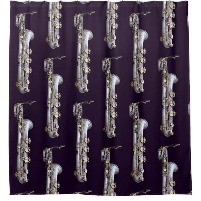 Baritone Saxophone Shower Curtain (Front)