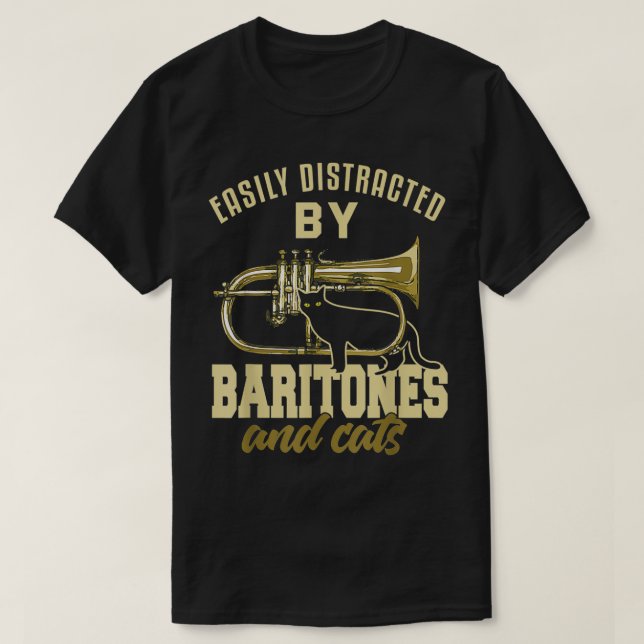 Baritone Shirt Funny Cat Lover Marching Band Barit (Design Front)
