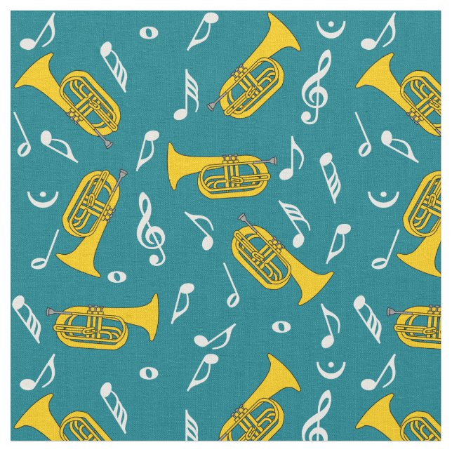 Baritones Music Notes Fabric (Close Up)