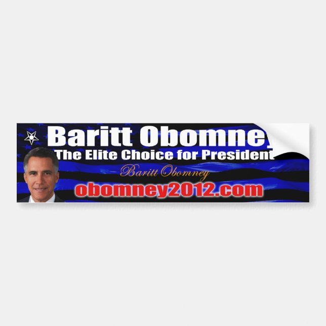 Baritt Obomney For President 2012 Bumpersticker Bumper Sticker (Front)