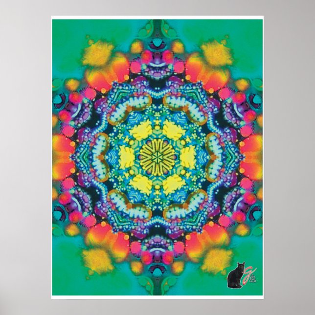 Barium Kinetic Collage Kaleidoscope Poster (Front)