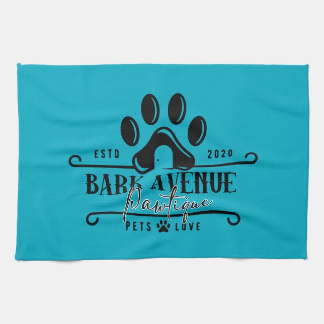 Bark Ave Pawtique [logo1] Tea Towel (Horizontal)