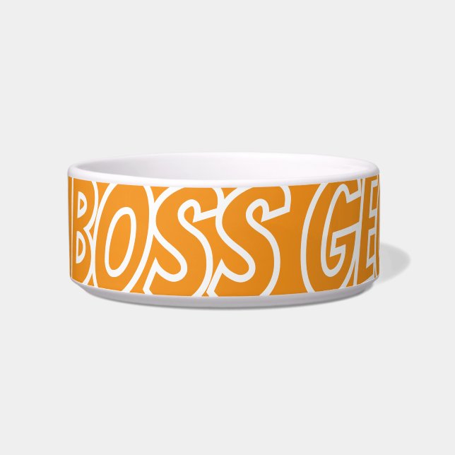 Bark Boss Pet Dog Modern Cool Simple Funny Bowl (Front)