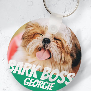 Bark Boss Pet Dog Photo Modern Cool Simple Key Ring