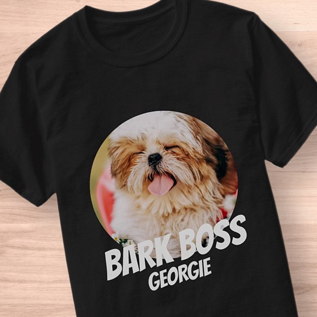 Bark Boss Pet Dog Photo Modern Cool Simple T-Shirt (Creator Uploaded)