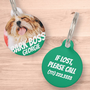 Bark Boss Pet Dog Photo Modern Cool Simple Tag