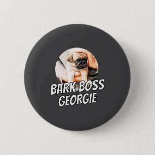 Bark Boss Pet Dog Photo Modern Simple Cool  6 Cm Round Badge