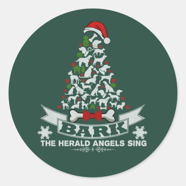 Bark Christmas Dog Novelty Classic Round Sticker (Front)