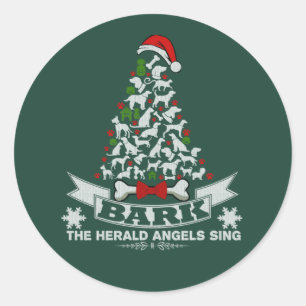 Bark Christmas Dog Novelty Classic Round Sticker