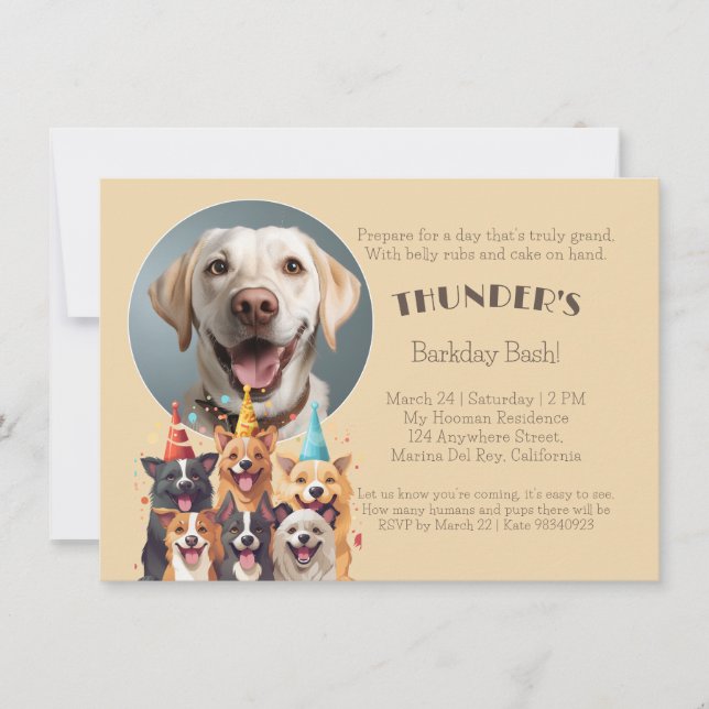 Bark Day Bash Doggo Birthday  Invitation (Front)