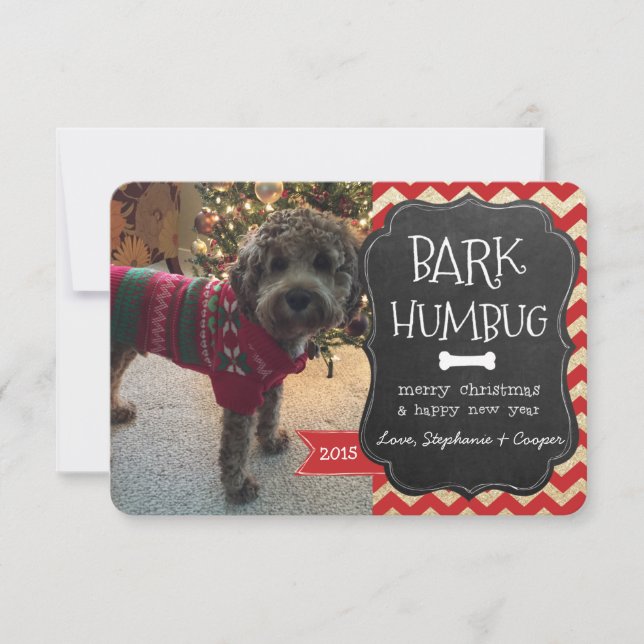 Bark Humbug Dog Christmas Card (Front)