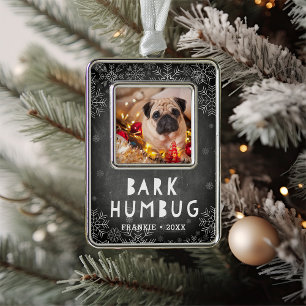 Bark Humbug   Pet Photo Silver Plated Framed Ornament