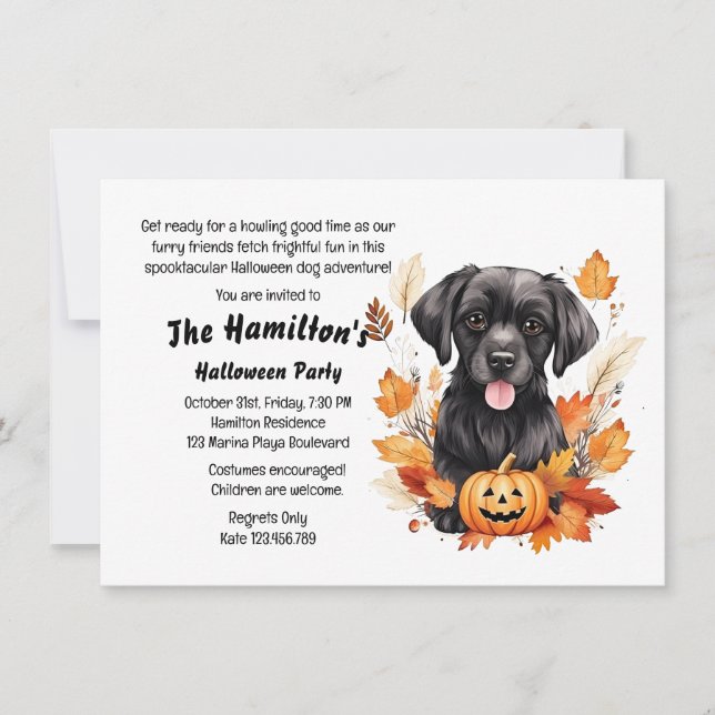 Bark or Treat Dog Halloween Party Invitation (Front)