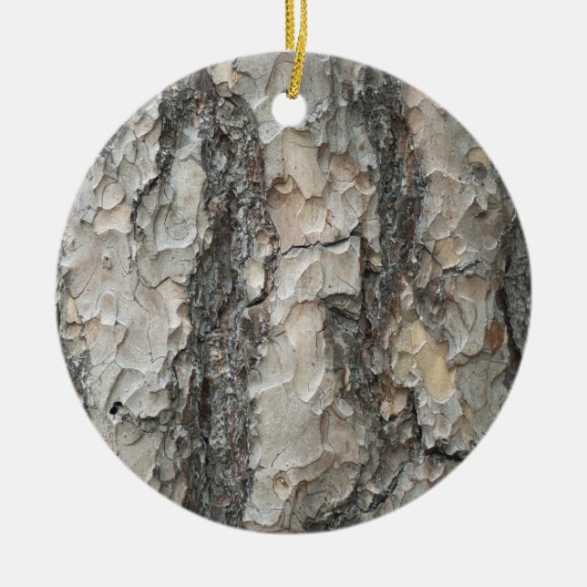 Bark Pine Wood Ceramic Tree Decoration (Front)