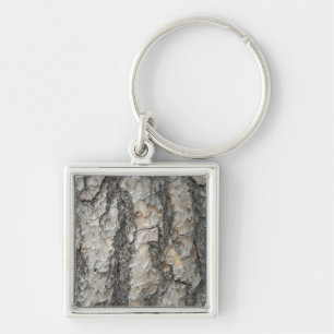 Bark Pine Wood Key Ring