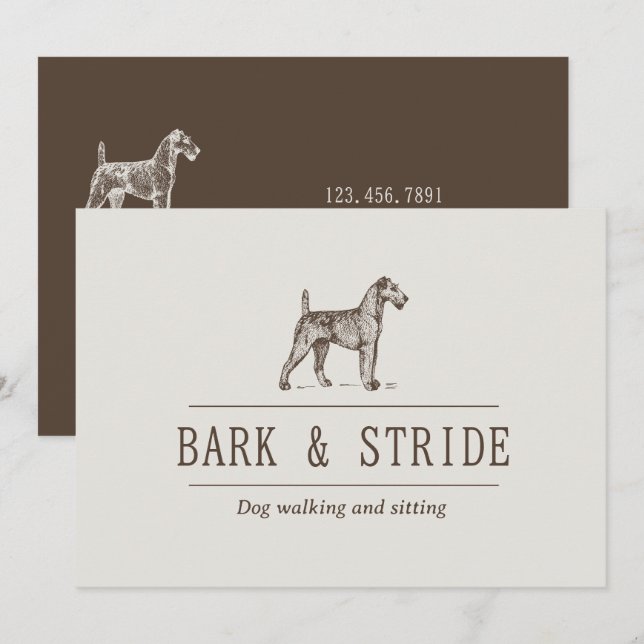 Bark & Stride Dog Walking Business QR Code  Invitation (Front/Back)